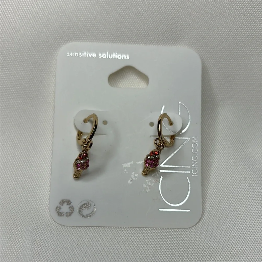 Icing Gold and Red Earrings